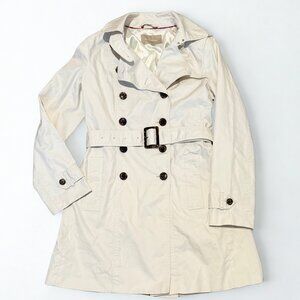 Banana Republic Classic Trench Coat Small Cream White Belted